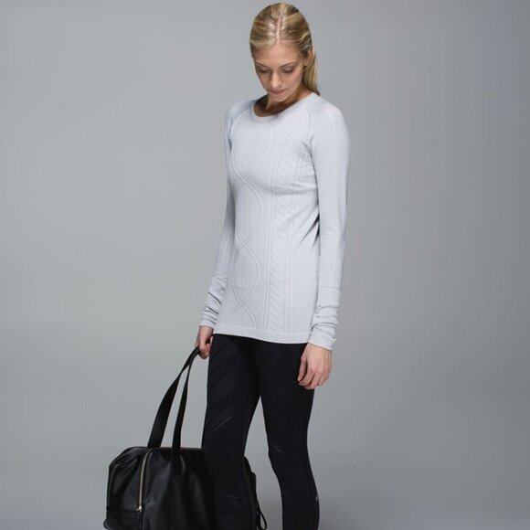 Lululemon Rest Less Pullover- Heathered Silver Spoon- Size 8 - Picture 2 of 14